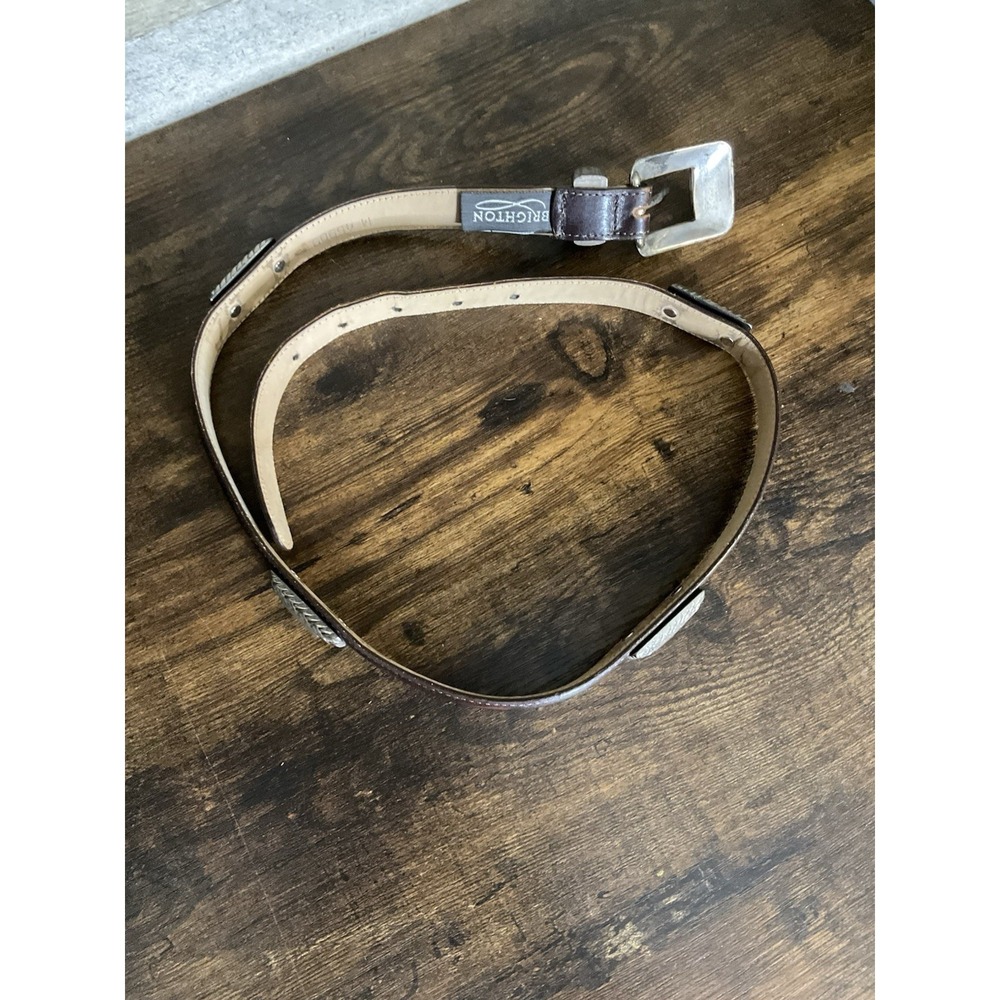 Brighton Women's Brown Dress Belt Silver Buckle Adjustable Size M - Picture 6 of 6